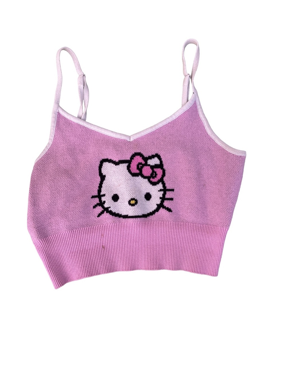 Forever 21 x Hello Kitty Pink Knit Cropped Cami